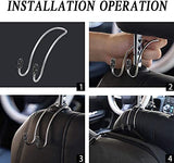 SYGA Car Hooks, 2 pcs Auto Hooks Car Hangers Headrest Hooks Holder for Mask Backpack Handbag Purse Bag Groceries (Black)
