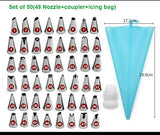 SYGA Set of 48 Russian Nozzles Cake Nozzles Cake Decoration Pastry Nozzle with Coupler and Icing Bag