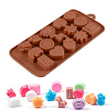 SYGA 15-Cavity Cute Animal Shap Chocolate Silicon Mould Candy Mould