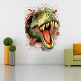 SYGA PVC Vinyl Wall Stickers for Living Room Self Adhesive Stickers (3D Scary Dinosaur) - Green