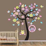 Syga Flower Tree and Owls Wall Stickers J_MSEO_AB