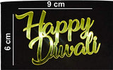 SYGA Rectangle Set of 5 Pieces Happy Diwali Decorative Acrylic Craft Item (Golden)