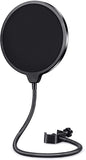SYGA Microphone Pop Filter, for Blue Yeti, Blue Snowball - Flexible Gooseneck Microphone Mount and Double Layer Sound Shield Guard Windscreen