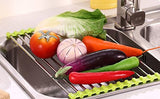 SYGA Best Large Commercial Kitchen Folding Small Mat Over The Sink Compact Stainless Steel Dish Rack, Dish Drying Rack Grey