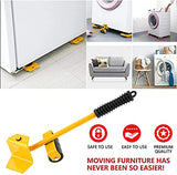 SYGA Furniture Lifter Mover Tool Set, Furniture Moving Slider Tools, Furniture Moving Roller Wheel Set for Fridge Sofa, 5Pcs - Yellow