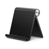 SYGA Portable Foldable Cell Phone Stand, Multi Angle Adjustable Mobile Stand for All Smartphones, Android, Samsung, Xiaomi, OnePlus, Tablet, Mobile Stand for Table, Office, Gift, Bed (Black)