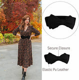 SYGA Women Bow Waist Band Elastic Pu Leather Fashionable Waist Belt for Girls 60-80cm Retro Ladies Waist Belt For Jeans Short & Long Dress Skirt Sweater Shirt