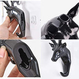 SYGA Deer Head Hanging Hook, Self Adhesive Wall Door Hook Hanger Bag Keys Sticky Holder, Plastic, Pack of 1