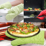 SYGA Set of 2 Oven Heat Resistant up to 320° F /160° C Kitchen Gloves Cotton & Polyester Quilted Baking Gloves(Green)