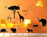 Syga Africa Style World of Animal Silhouettes Wall Stickers (Wall Covering Area: 208cm x 80cm)