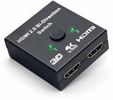 SYGA HDMI Switch 4K HDMI Splitter, 1080P HDMI Splitter 1 in 2 Out /2 Input 1 Output, Plug & Play, Manual HDMI Switcher for Xbox, PS4, PS3, Blu-Ray Player, DVD, HDTV