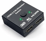 SYGA HDMI Switch 4K HDMI Splitter, 1080P HDMI Splitter 1 in 2 Out /2 Input 1 Output, Plug & Play, Manual HDMI Switcher for Xbox, PS4, PS3, Blu-Ray Player, DVD, HDTV
