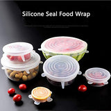 SYGA Air-Tight Silicone Stretch Lids, Reusable Silicone Lid Bowl Covers for food with Improved Grip Sealer with Platinum Food Grade Silicone, BPA free, 6 Pack of Various Sizes