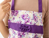 SYGA Rose Design Kitchen Apron with Random Lace Color(Purple)