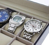 SYGA Wrist Watch Storage Box Display Case Organizer of Faux Leather Finish with Glass Window 10 Slot 25x20x8 cm