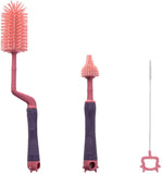 SYGA 3 Pcs Silicone Baby Bottle Brush Set, 360° Rotating Long Handle Water Bottle Cleaner Brush, Teat & Straw Brush Cleaning Cup Brush for Baby Bottles Plastic Bottles Glass Bottles Straws