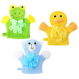 SYGA Teddy Face Cartoon Bathing Gloves Children Cartoon Bath Towel Baby Bath Gloves(Blue)