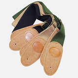 SYGA Cool Design Cotton Leather Guitar Strap(Green)
