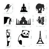 Syga Beautiful PVC Vinyl Modern Art Kids Room Switch Board Stickers (Black, Standard) Set of 9