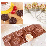 SYGA 6-Cavity Lolipop Shape Chocolate Silicon Mould Candy Jelly Mold