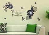 Syga 'DIY Flower' Wall Sticker (PVC Vinyl, 61 cm x 5 cm x 5 cm, Black)
