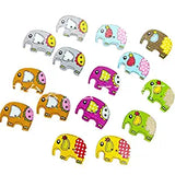 Syga 50 Pieces Elephant 2 Holes Wooden Buttons Sewing DIY Craft Scrapbooking