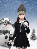 SYGA Winter Woolen Cap for Kids with Faux Fur Bobble Pom Pom and Braided Lining, Suitable for 5-13 Years