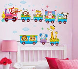Syga Cartoon animals train wall stickers X_SSYH