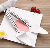 SYGA 2 Pcs Stainless Steel Triangular Cake Pie Pizza Kitchen Baking Tools Round Handle Shovel