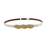 SYGA Women's Leaf Skinny Stretchy Leather Thin Belt (Pack of 1)
