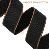 SYGA Guitar Strap with 3 Pick Holders 100% Soft Cotton Strap For Bass Electric & Acoustic Guitars(Black)