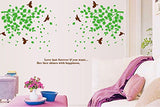 Syga Beautiful Green Tree Branches and Flying Birds Wall Stickers A_FUG