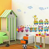 Syga Cartoon animals train wall stickers X_SSYH