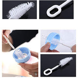 SYGA Baby Milk Bottle Nipple Straw Brush Sponge Nylon Cleaning Brush Cleaner Bottle Tong Set (Color May Vary) (4 Pcs)