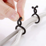 SYGA 20 Pieces PP Twist Ties Reusable Cable Ties Cord Organizer for Cord Management(18mm,Black)