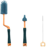 SYGA 3 Pcs Silicone Baby Bottle Brush Set, 360° Rotating Long Handle Water Bottle Cleaner Brush, Teat & Straw Brush Cleaning Cup Brush for Baby Bottles Plastic Bottles Glass Bottles Straws