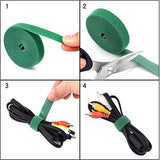 SYGA Nylon Double Sided Wellkro Tape, Hook and Lock Tape, Sew-on Power Wire Management Fastening Tape Cable Tie for Interlocking, Apparel, Home Textile, Industrial Use and More- 2 m x 15 mm (Green)