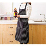 SYGA 1 Piece Unisex Kitchen Apron Cotton Linen Strip BBQ Cooking Baking Catering Apron_Brown