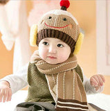 SYGA Baby Girls Boys Cute Cap Hats and Scarf Set, 6-24 Month Knit Warm Baby Winter Cap Hat Beanie Cap Hat