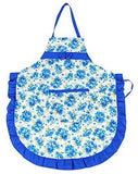 SYGA Rose Design Kitchen Apron with Random Lace Color(Blue)
