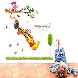 SYGA Polyvinyl Chloride Cartoon Wall Sticker (Multicolor)