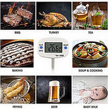 SYGA Digital BBQ Food Thermometer Instant Read Meat Candy Cooking Food Thermometer 180 Degree Rotatable Large Screen Long Probe for Kitchen Grill Meat Milk Yogurt Temperature - White
