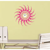SYGA Pink Sun Design Wall Clock Stickers_16D