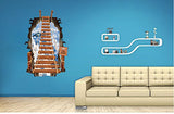 SYGA 3D Ladder Sky Plane Wall Stickers