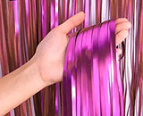 SYGA 1 Pieces 2x1 Meter Metallic Decoration Curtain Foil for Party Celebrations- Dark Purple