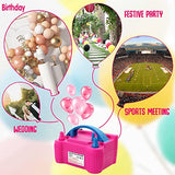 SYGA Balloon Air Pump with 7pcs Curling Roll & 1pc Dot Glue Tape Ribbon Electric Inflator Pump Dual Nozzle Inflator Blower Portable Pump for DIY Craft Party Wedding Birthday Baby Shower Decoration