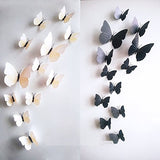 SYGA 12 Pcs 3D Decorative Black Butterfly Wall Stickers