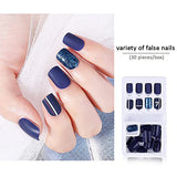 SYGA Press on Gel Nails 30 Pcs With Double Sided Jelly Adhesive Nail Glue Nail Filer, Fake Nails Long Lasting Press, Ready made Nails. (FakeNails-F635-2)