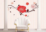 Syga Red Rose Beautiful Floral Decals Design Wall Sticker 7113