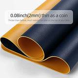 SYGA Desk Pad Protector Waterproof PU Desk Mat Blotters on Desktop Laptop Computer Gaming Keyboard Mouse Pad Non-Slip Desk Writing Mat Cover for Office & Home, Blue & Yellow - 60x30 cm
